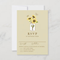 Flores de venado en la tarjeta RSVP de la boda de 