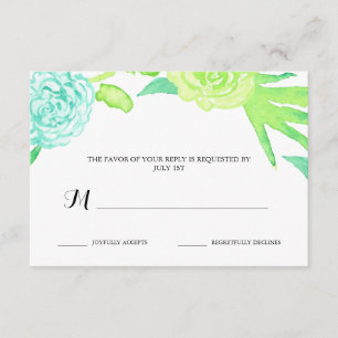 Flores de verano acuarela RSVP de boda