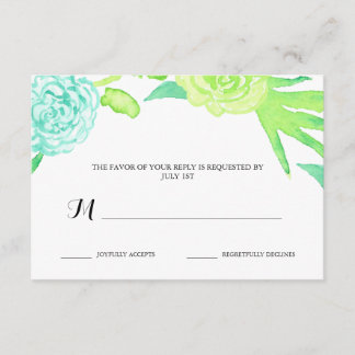 Flores de verano acuarela RSVP de boda