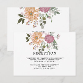 Flores de verano en blanco | Tarjeta de recepción
