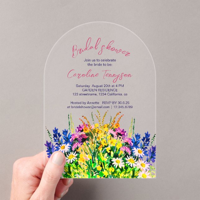 Flores de verano silvestres, invitación a la novia (Insitu (portátil))