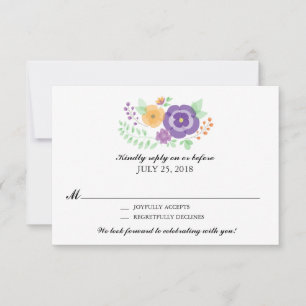 Flores de Verano Transparente   RSVP de Boda
