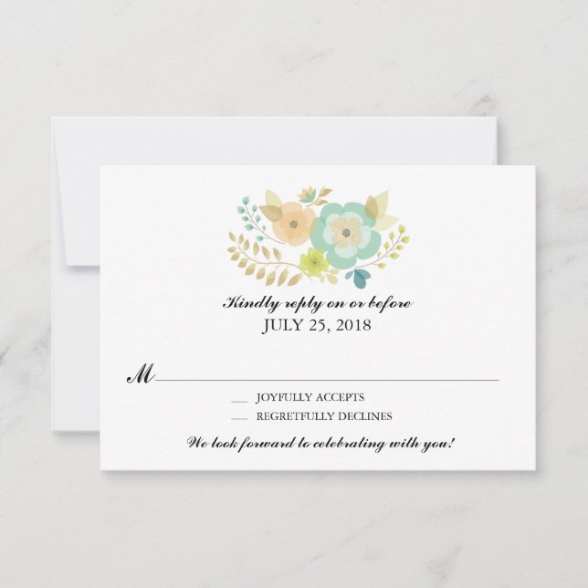 Flores de Verano Transparente | RSVP de Boda (Anverso)