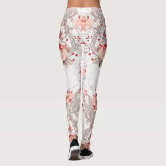 Flores de vid delgadas patrón sin fisuras Leggings