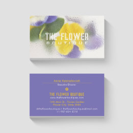 Flores de vidrio Florist Púrpura tarjeta de visita