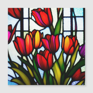 "Flores de vidrio manchado: Tulipanes de luz de pl