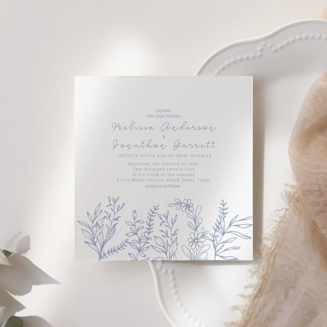Flores de Vinca Invitación de Boda Rosas (Subido por el creador)