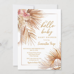 Flores del desierto Invitación a Baby Shower Boho