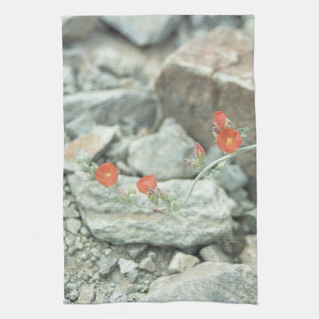 Flores del desierto toallas de cocina de algodón d (Vertical)