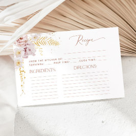 Flores del jardín de Boho tarjeta de receta para l