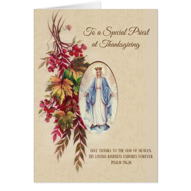 Flores del otoño del Virgen María del sacerdote de (Frente)