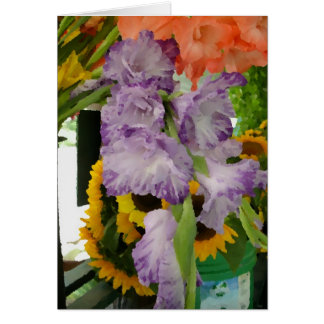 Flores del verano en el soporte de la granja