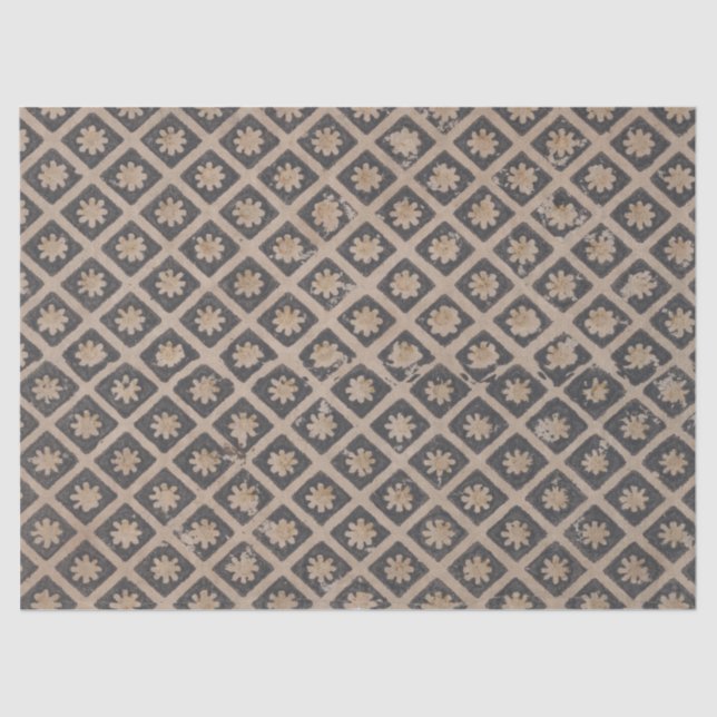 Flores dentro de cuadrados Papel de descomposición (Anverso)