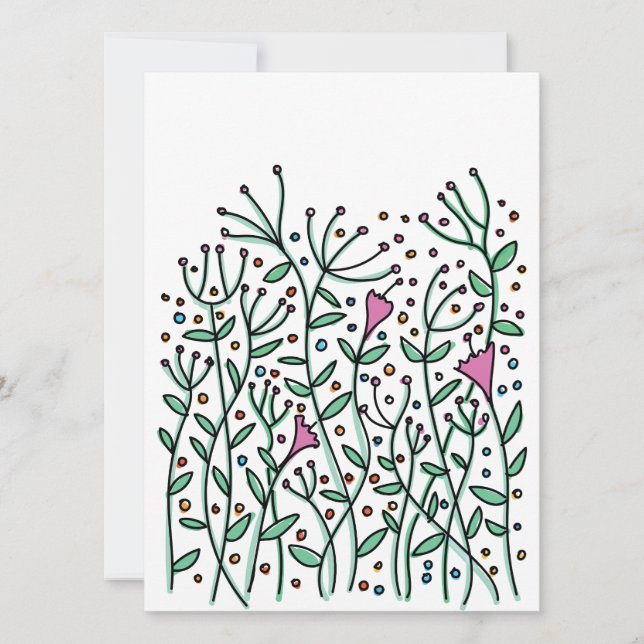 Flores dibujadas a mano de época (Anverso)