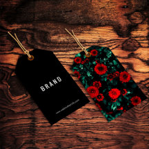 Flores Diseñando nombre comercial Etiquetas de col