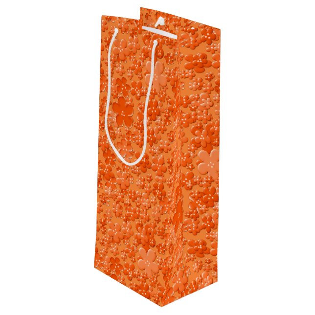 Flores dispersas, BOLSA DE REGALO DE VINO Naranja (Angulo reverso)