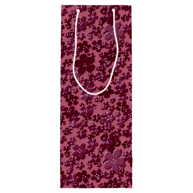 Flores dispersas, BOLSA DE REGALO DE VINO Púrpura  (Reverso)