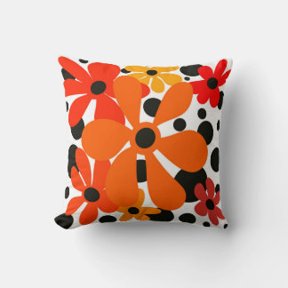 Flores divertidas en la almohada de colores de Hal
