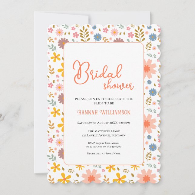 Flores Divertidas Modernas - Invitación a Despedid (Anverso)