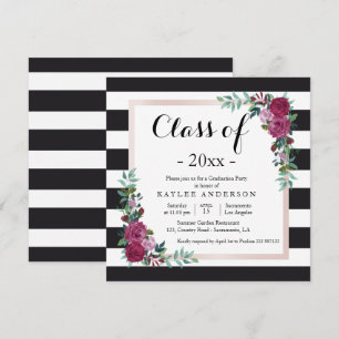 Flores elegantes Invitación a la fiesta de graduac