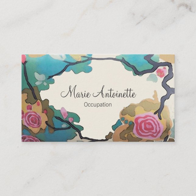 Flores en acuarelas ~ Tarjetas de visita (Anverso)