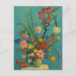 flores en el florero postal