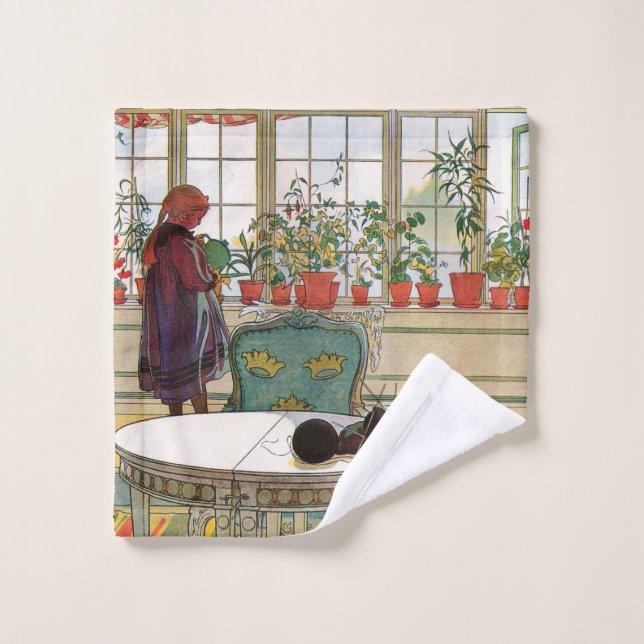 Flores en el Windowsill por Carl Larsson (Toallita)