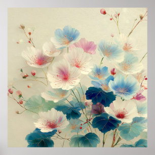 Flores en Flor - Arte Botánico Suave en Pastel #1