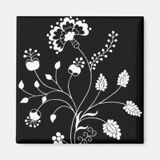 Flores en imán blanco