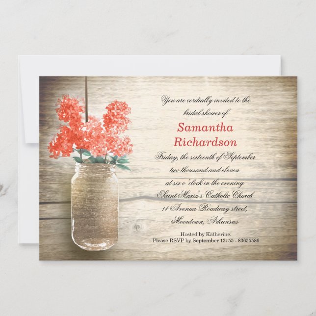 flores en invitaciones a la ducha de novias con ja (Anverso)