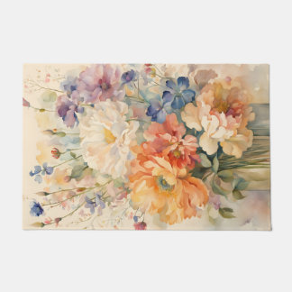 flores en la alfombra de baño de jardín
