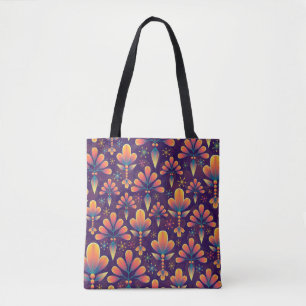 flores en la bolsa de tote en flor