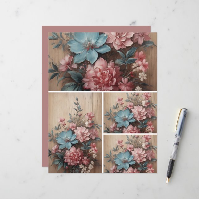 Flores en la decoración de la tarjeta de puntos de (Anverso/Reverso In Situ)