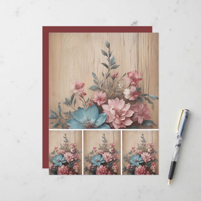 Flores en la decoración de la tarjeta de puntos de (Anverso/Reverso In Situ)