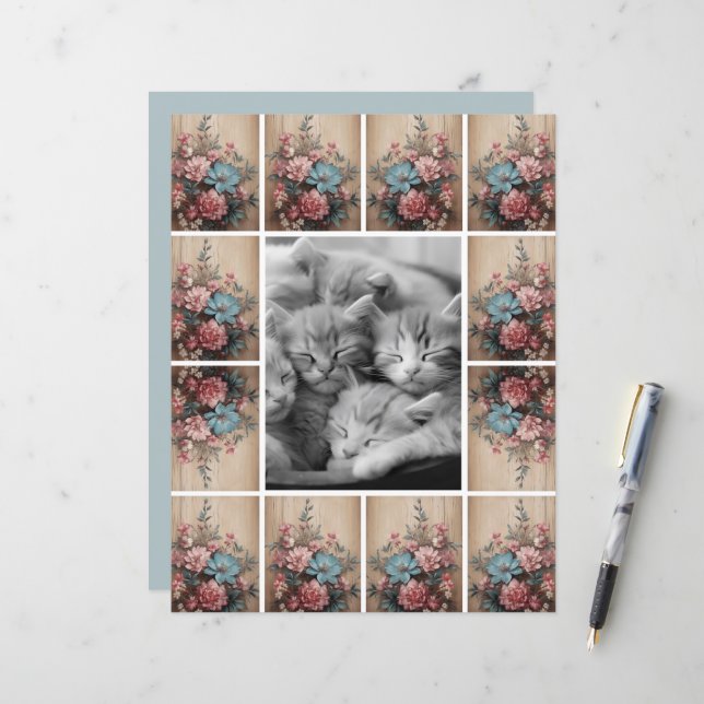 Flores en la decoración de la tarjeta de puntos de (Anverso/Reverso In Situ)