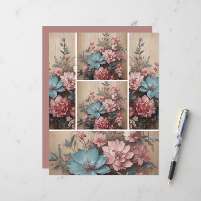 Flores en la decoración de la tarjeta de puntos de (Anverso/Reverso In Situ)