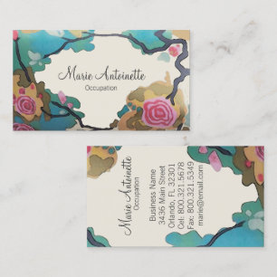 Flores en las acuarelas - tarjetas de visita