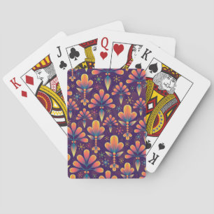 flores en las cartas de juego en flor