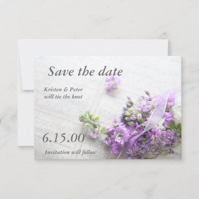 flores en lavendercon música salva la tarjeta de c (Anverso)