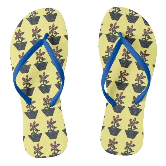 Flores en mosaico en macetas Chanclas personalizad (Plantilla)