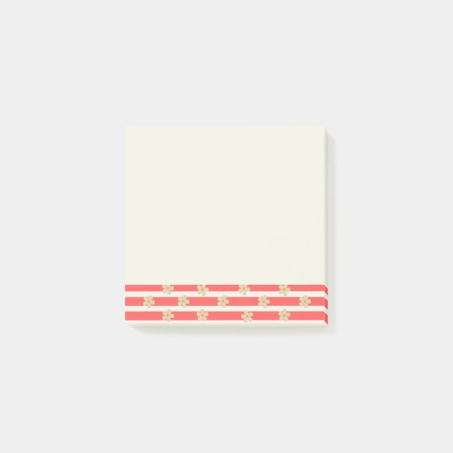 Flores en notas adhesivas de rayas Post-It® (Anverso)
