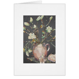 Flores en pintura al óleo de jarrón