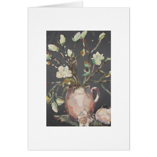 Flores en pintura al óleo de jarrón (Frente)