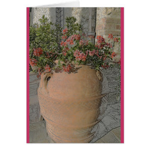 Flores en plantador toscano de terracota