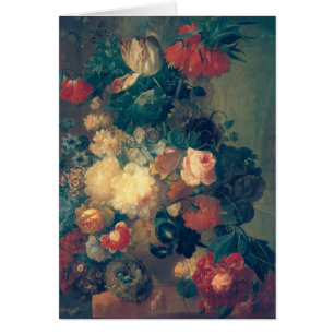 Flores en un florero con la jerarquía de un pája