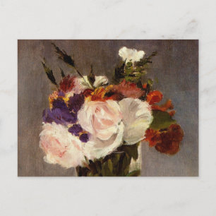 Flores en un jarrón de cristal - Tarjeta postal