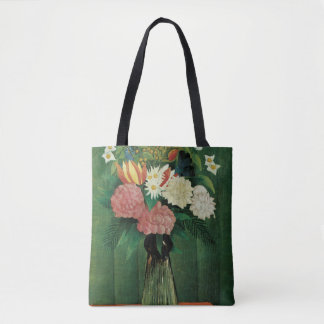 Flores en una bolsa verde