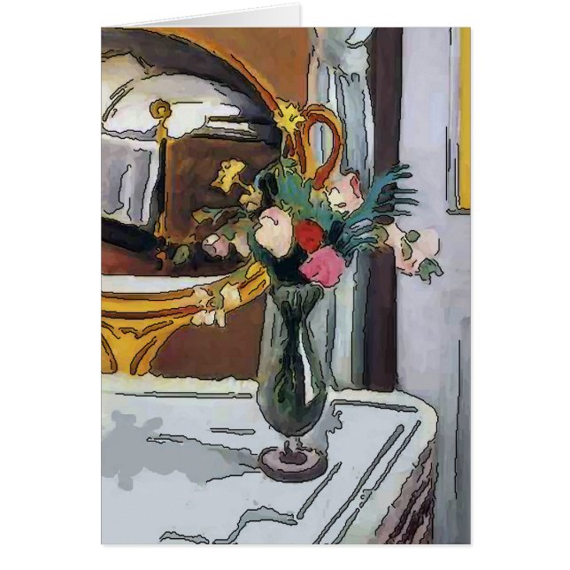 Flores en vidrio huracán (Frente)