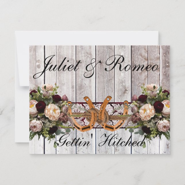 Flores, encaje y herraduras Boda de la cinta de bo (Anverso)