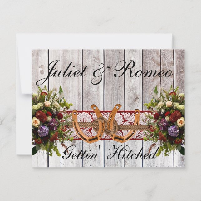 Flores, encajes y herraduras, Boda de cinta roja (Anverso)